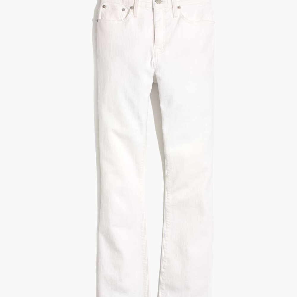 Madewell Cali Demi-Boot Jeans in Pure White: Raw-Hem Edition Size 26